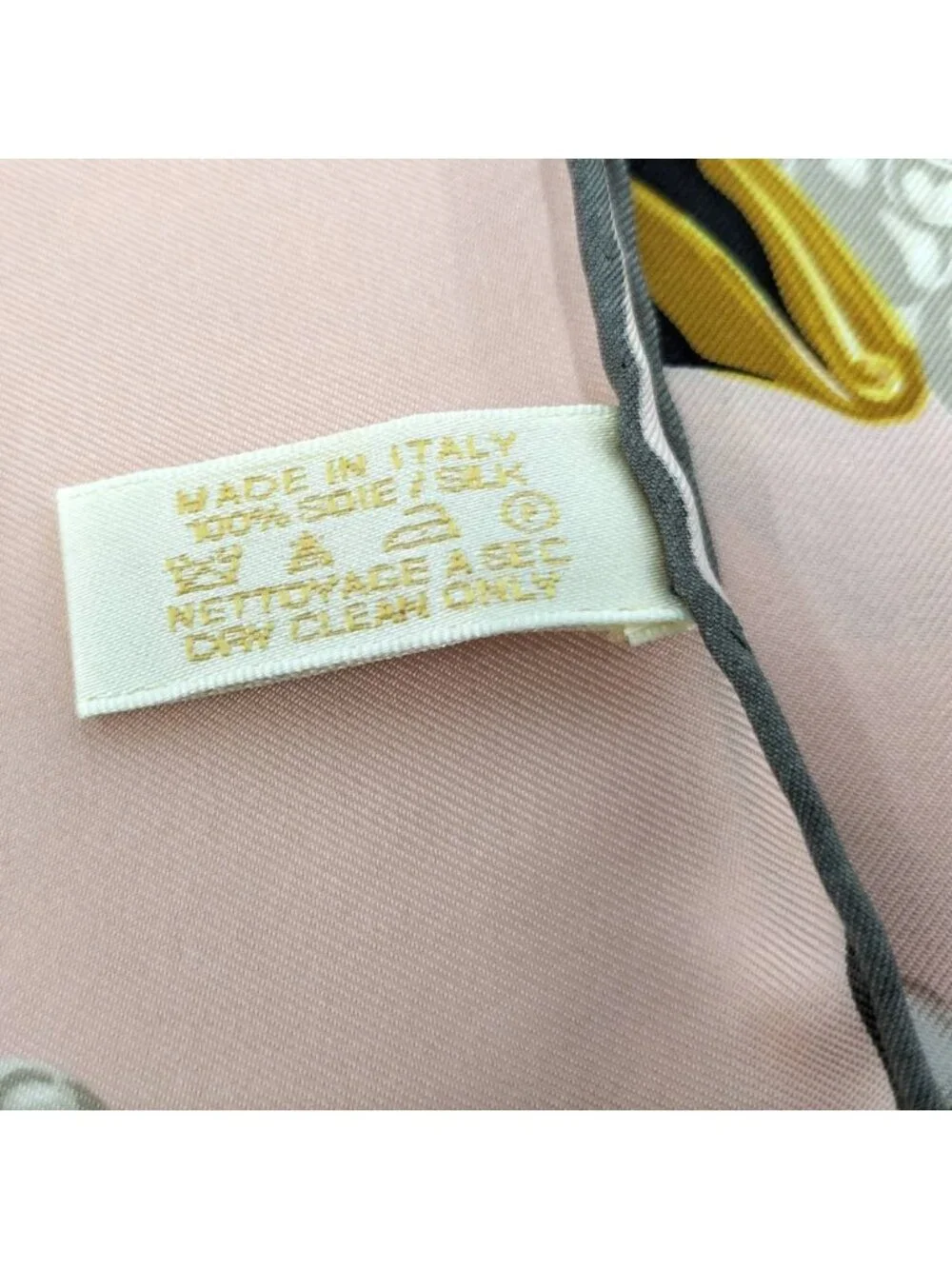 Cartier Large Scarf Silk 100% Clock Motif Pink